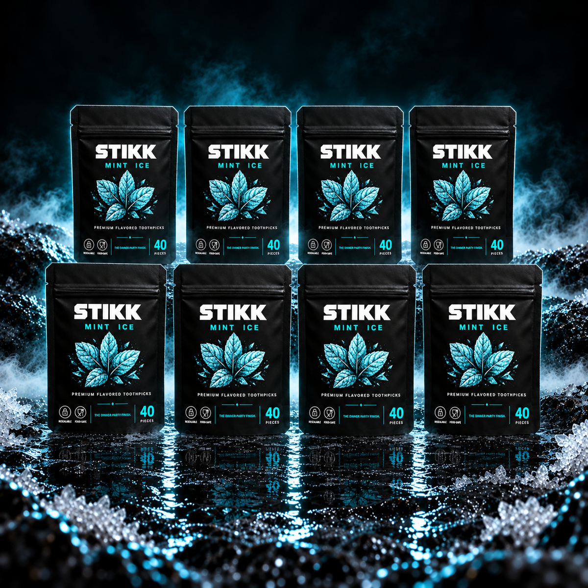 Pack de 8 pochettes STIKK Mint Ice