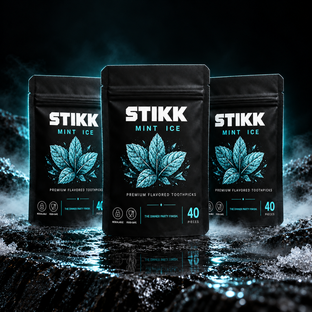 Pack de 3 pochettes STIKK Mint Ice sur pierre givrée